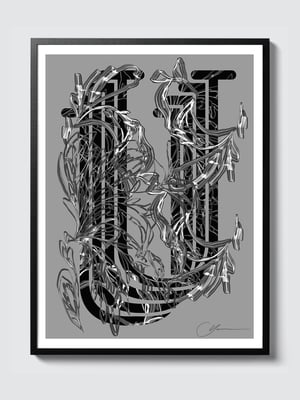 LETTER U – GREYISH > 12 x 18 high-end print – numbered and signed – 3 sizes available 