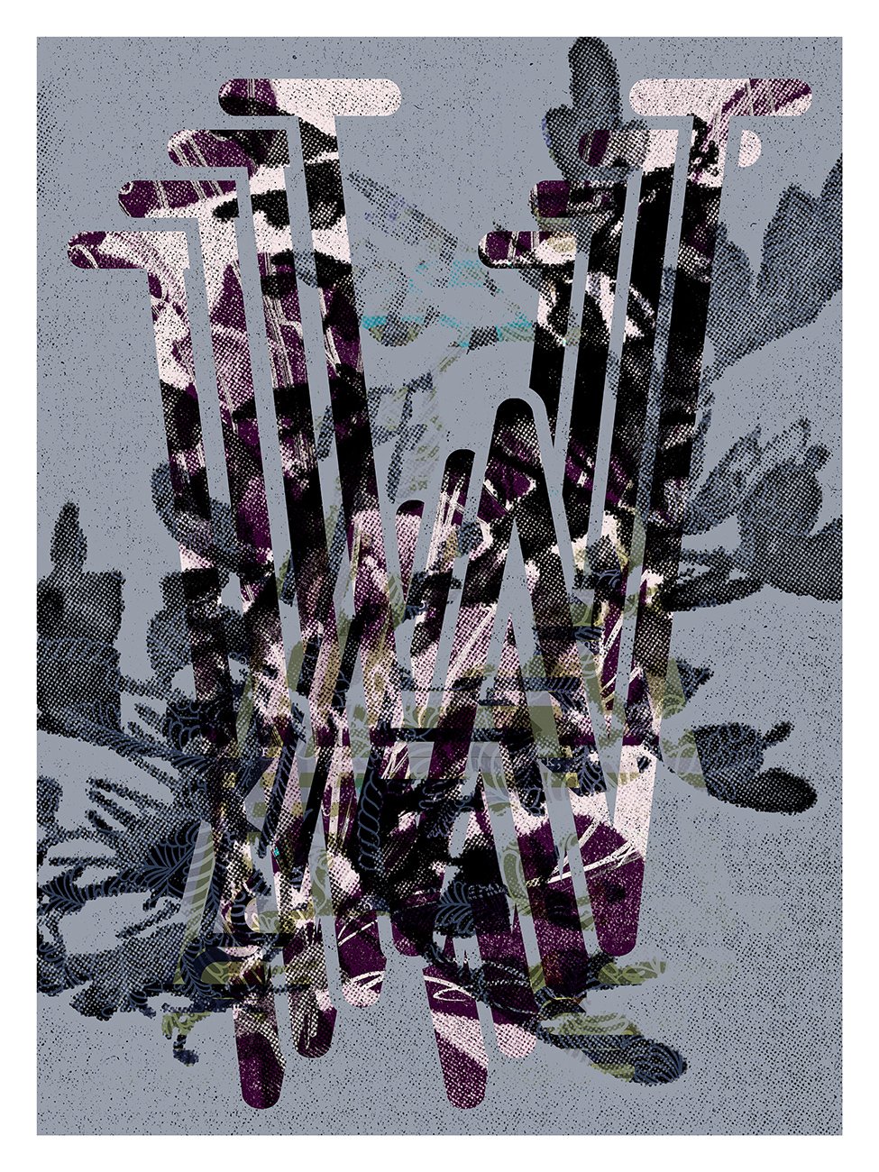 LETTER W – GREYISH > 12 x 18 high-end print – numbered and signed – 3 sizes available 