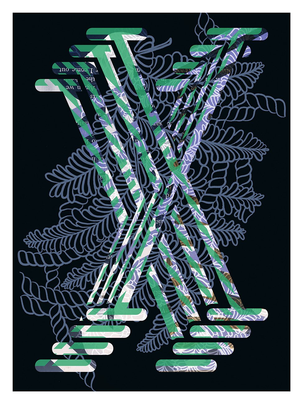 LETTER X – BLACK > 12 x 18 high-end print – numbered and signed – 3 sizes available 