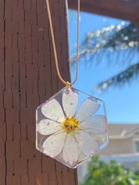Image 4 of Elegant Dried Pressed Flower Necklace.
