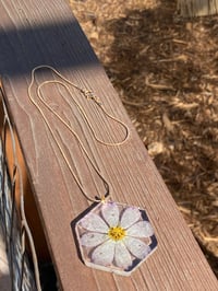 Image 3 of Elegant Dried Pressed Flower Necklace.
