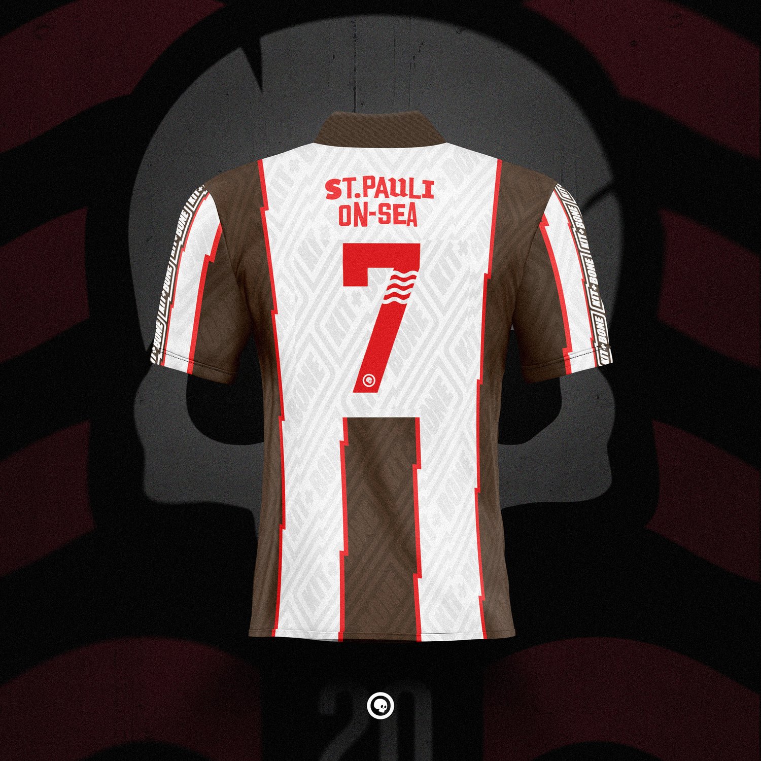 Image of St Pauli On-Sea Home Shirt - Short Sleeves - Number 7