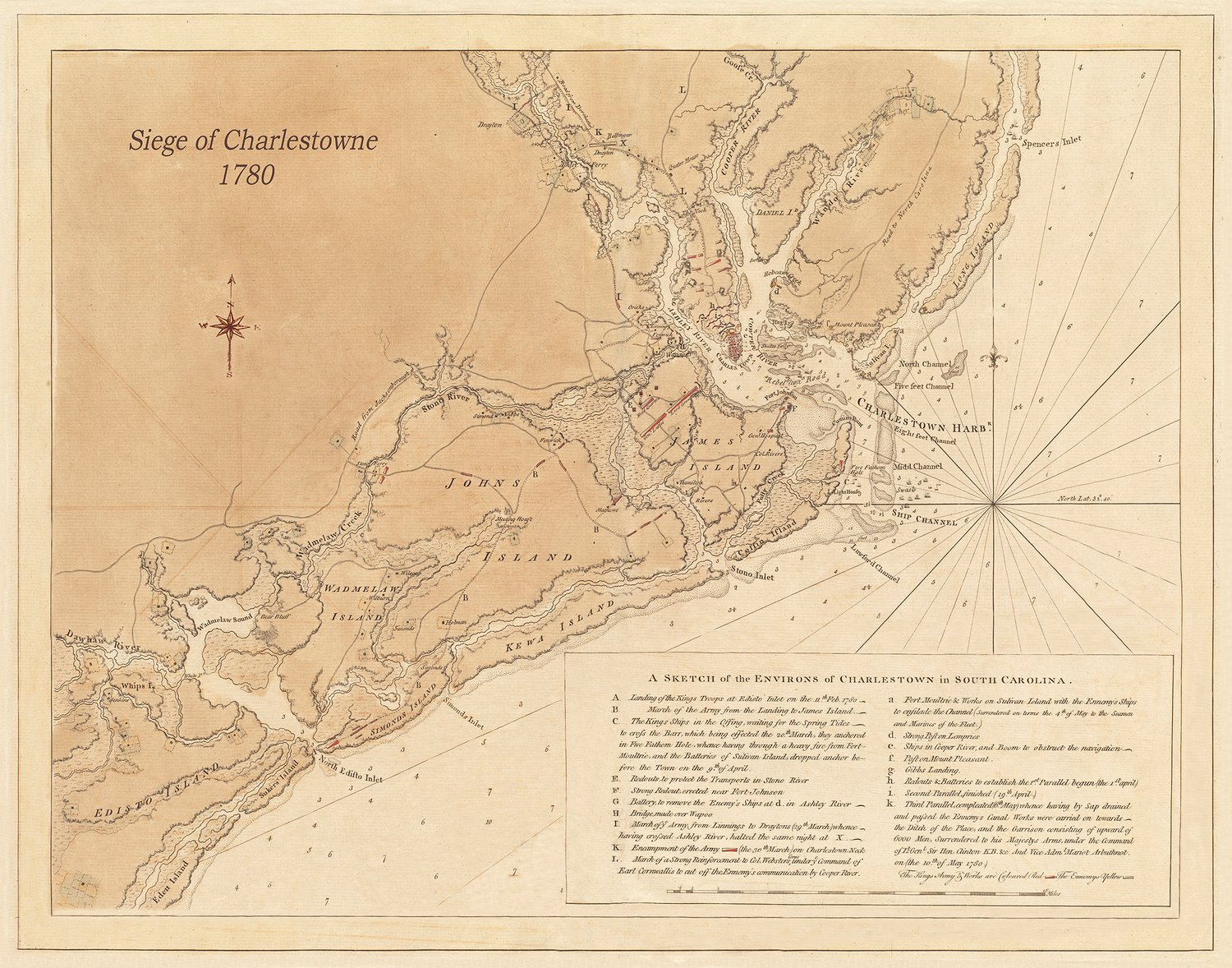 1780 Siege of Charleston, SC 18"x24" matte paper