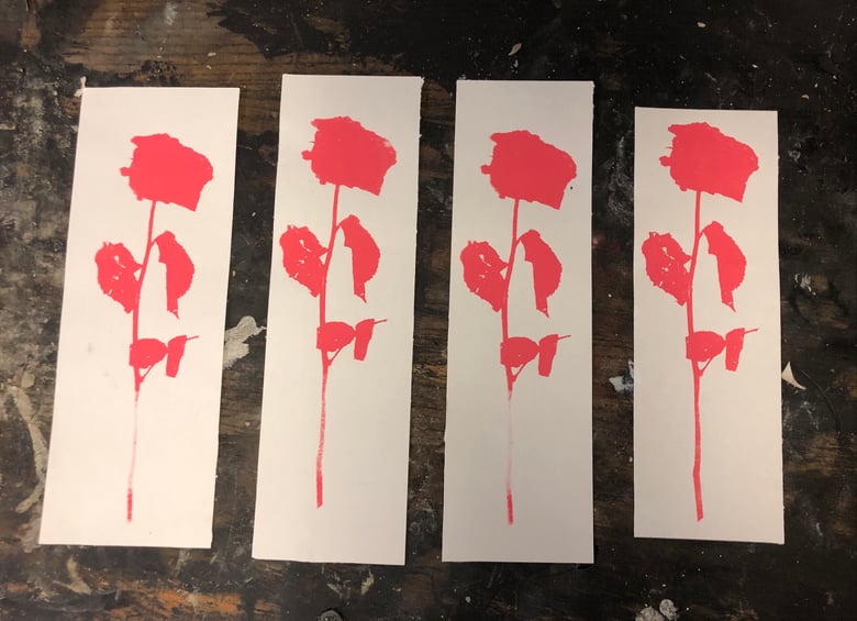 Image of 'A rose is a rose is a rose' limited mini screen prints
