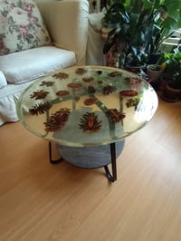 Image 1 of Real Pinecone Custom Resin  End Table