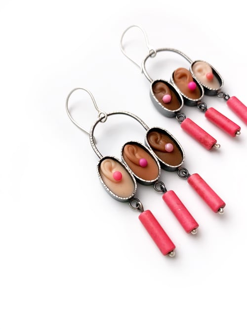 Image of Hearsay Earrings - Pretty in Pink Dangles 