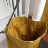 NEW! One-of-a-kind Patchwork Canvas Shoulder Bag, Quality Upcycled Fabric Remnants. Ochre 003