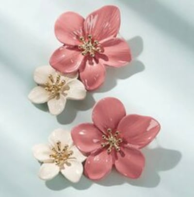 Image of Pink Flower Earrings
