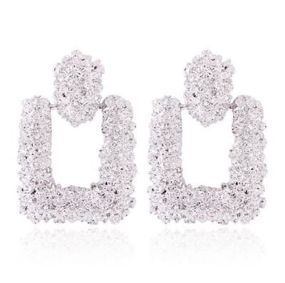Image of Textured Silver Drop Earrings