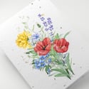 Booming Poppy Plantable Card - Seed Paper with Watercolor Poppies and Wildflowers