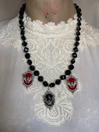 Image 2 of Upcycled Necklace with Bat Cameos by Ugly Shyla 