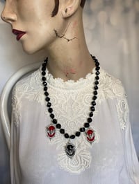 Image 3 of Upcycled Necklace with Bat Cameos by Ugly Shyla 