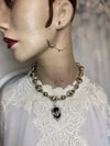 Upcycled Metal Beaded Bat Cameo Choker Necklace by Ugly Shyla 