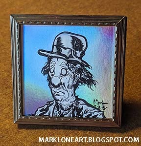 Image of Sad Clown inked holofoil W/frame