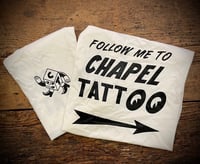 Image 3 of CHAPEL TATTOO DICE GUY TEE  NATURAL "FOLLOW ME TO CHAPEL TATTOO"