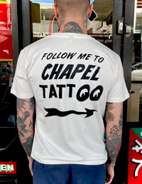 Image 2 of CHAPEL TATTOO DICE GUY TEE  NATURAL "FOLLOW ME TO CHAPEL TATTOO"