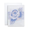 Boho Chic Blue Rose: Handmade Blank Greeting Card with Paper Lace