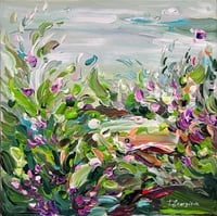 Image 3 of Winter flowers by the stream - 30x30cm + FRAME
