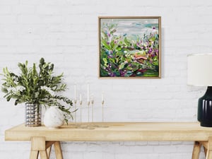 Image of Winter flowers by the stream - 30x30cm + FRAME