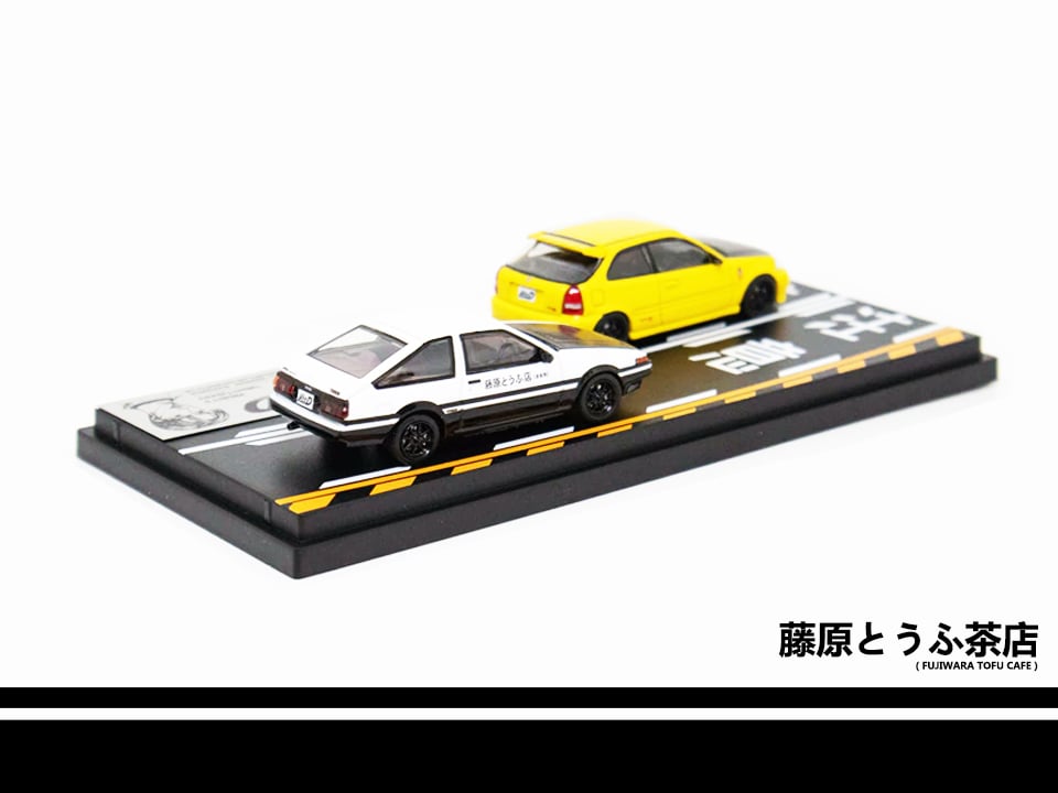 1:64 Toyota AE86 Zenki Hatch & Honda Civic Type R EK9 Diecast