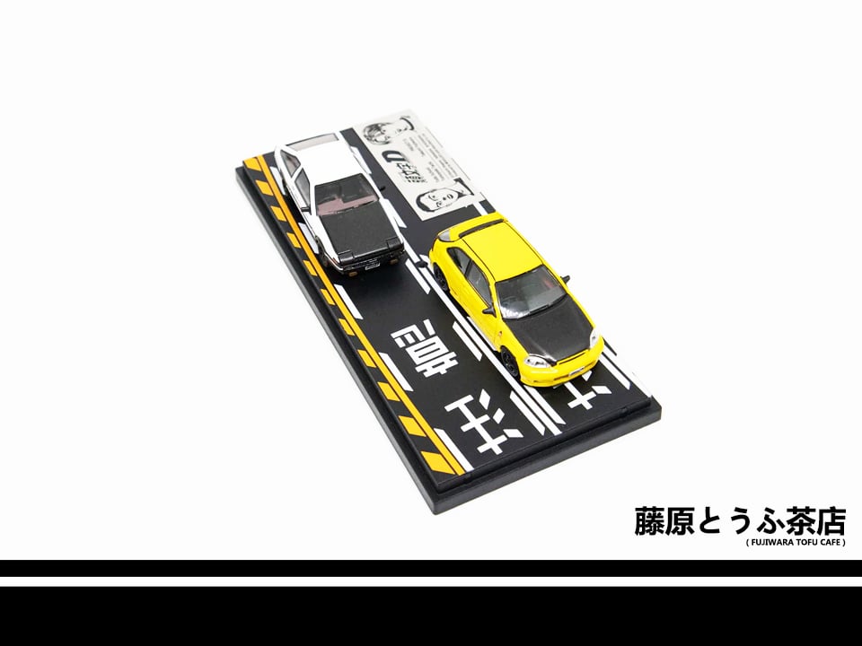 1:64 Toyota AE86 Zenki Hatch & Honda Civic Type R EK9 Diecast