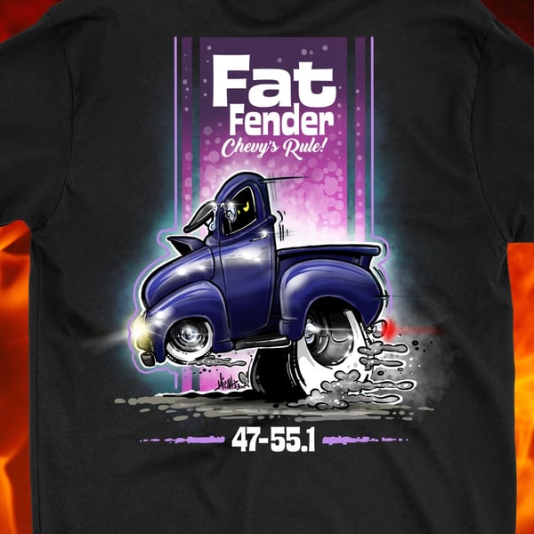 Image of Fat Fender Chevys Rule PURPLE
