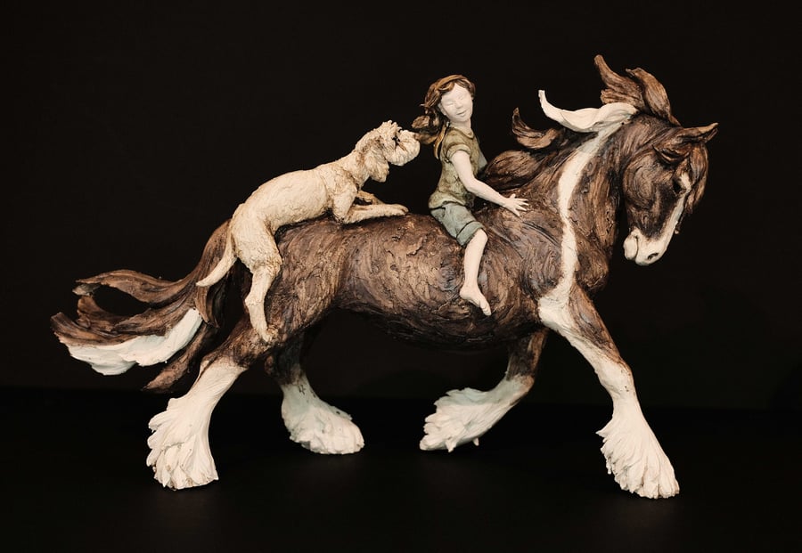 Image of FELICITY LLOYD COOMBES - 'JUMP ON' - UNIQUE CERAMIC SCULPTURE