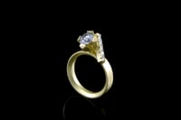 Image 1 of Contemporary gold ring set with salt and pepper diamonds