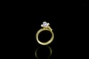 Contemporary gold ring set with salt and pepper diamonds