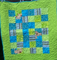 Image 1 of Appliqued Playful Pups Baby Quilt