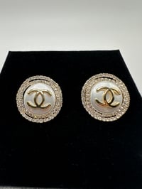 Image 1 of Coco Chanel White Gold Studs