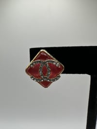 Image 2 of Chanel Red Studded Earrings