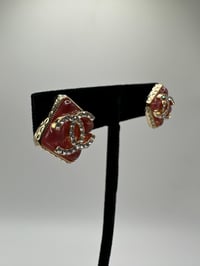 Image 3 of Chanel Red Studded Earrings