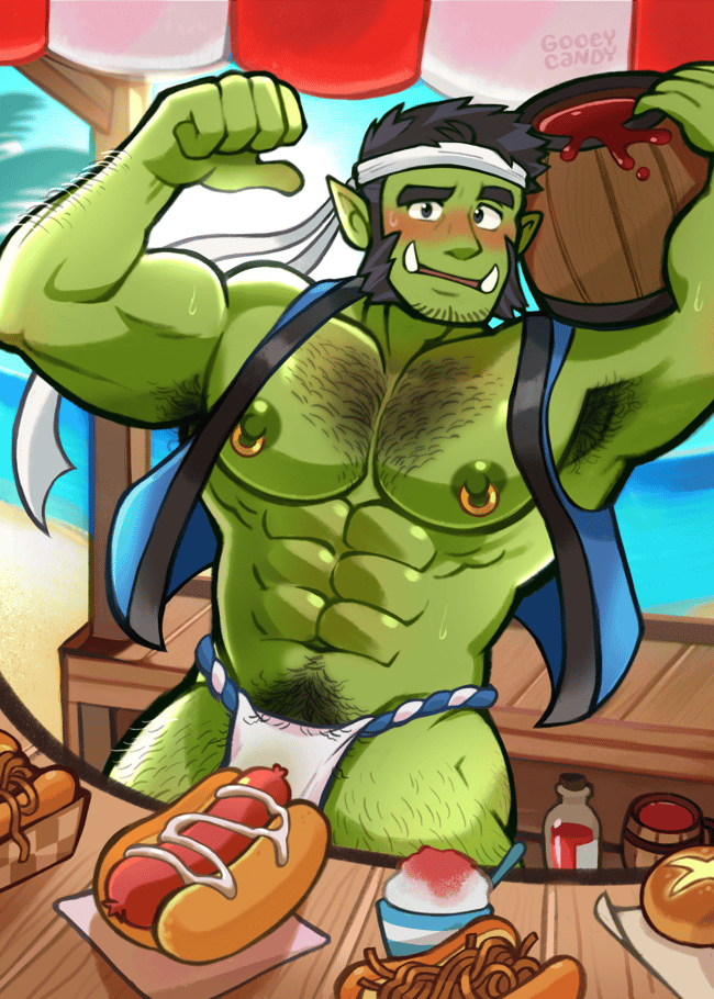 [Art Print] Orc Hotdogs