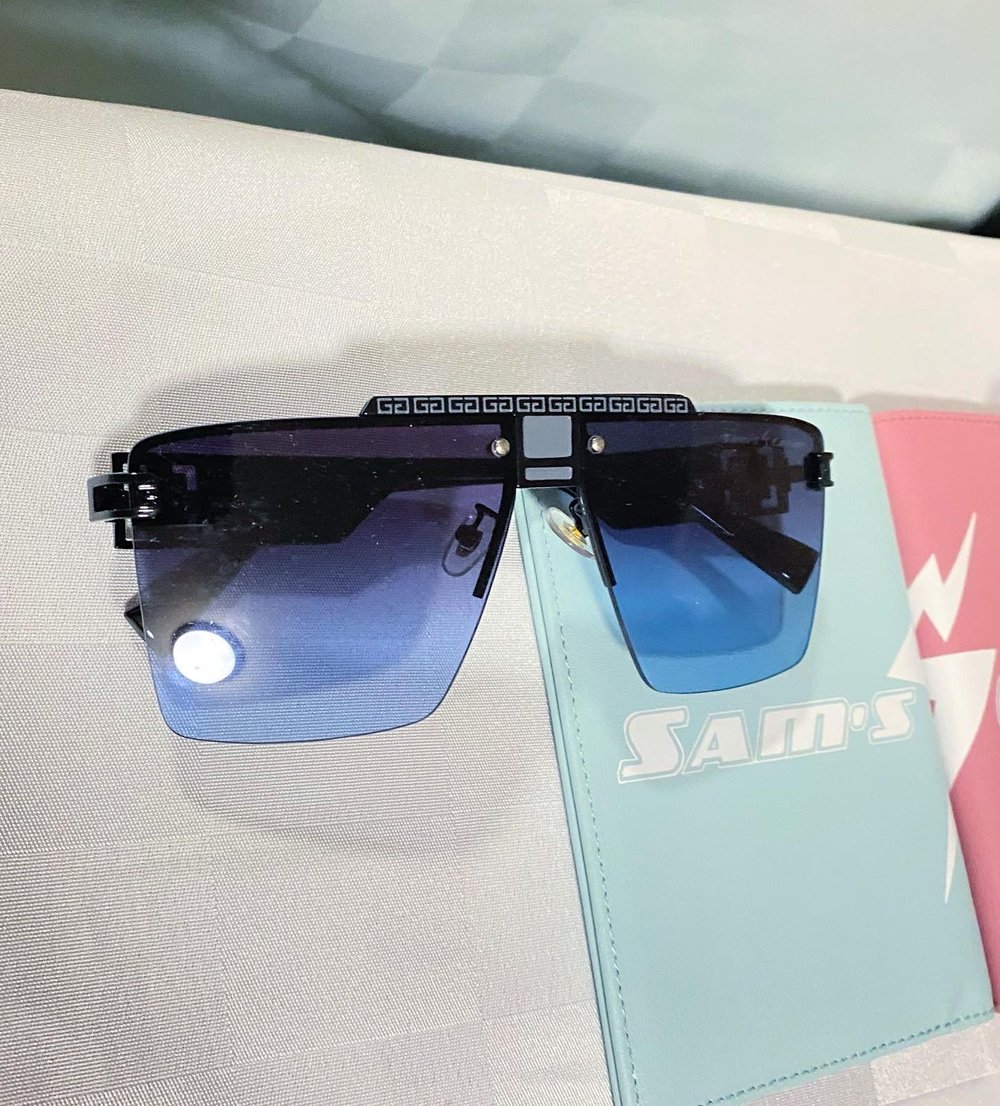 Image of Blue/Black SAM’S CREW AVIATOR STYLE SHADES