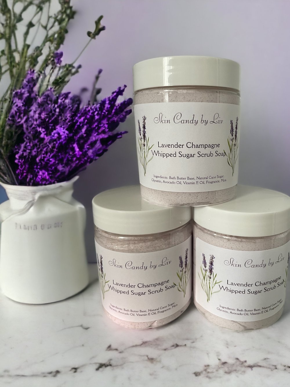 Lavender Champagne Whipped Sugar Scrub Soap