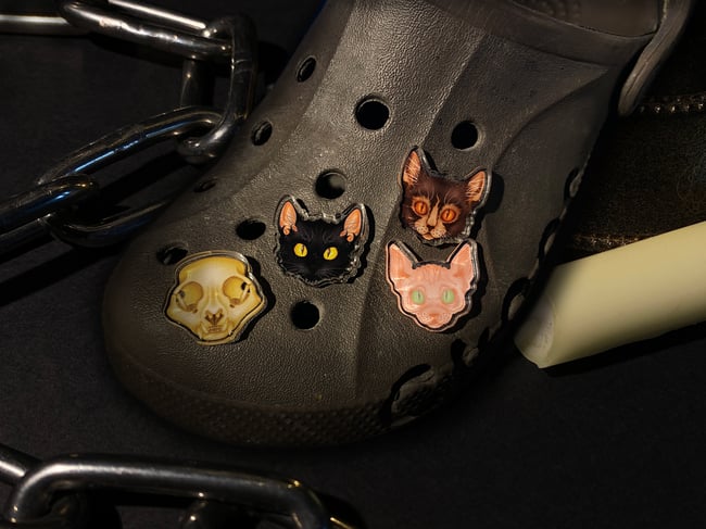 Gothic Cats Shoe Charms • 1”/25cm