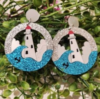 Image 1 of Acrylic Lighthouse Earrings