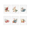 Holiday Drinks Cards, Christmas Food Card Set, Holiday Handmade Blank Cards, 6 Christmas Cards Pack