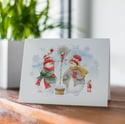 Snowmen & Cozy Winter: Watercolor Greeting Cards Set, Boxed Holidays Cards, Funny Christmas Cards