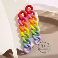 Image 1 of Rainbow Rope Dangle Earrings