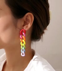 Image 2 of Rainbow Rope Dangle Earrings