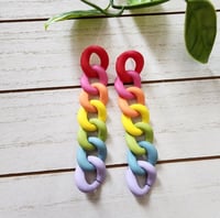 Image 3 of Rainbow Rope Dangle Earrings