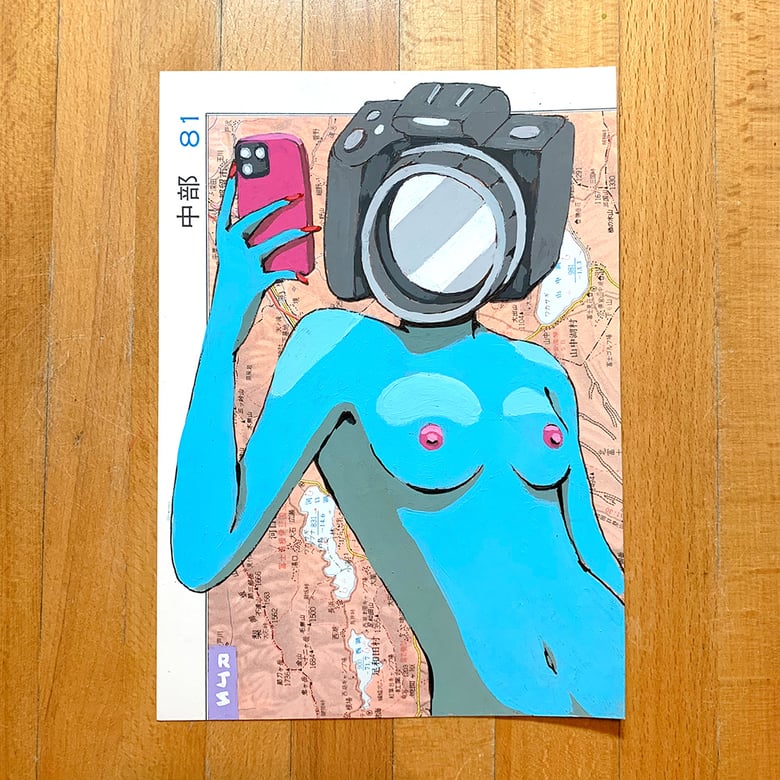 Image of Birthday Suit Selfie / unframed original painting