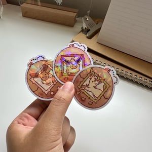 Image of Eeveelution Tamagotchi Holographic Waterproof Stickers