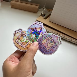Image of Eeveelution Tamagotchi Holographic Waterproof Stickers