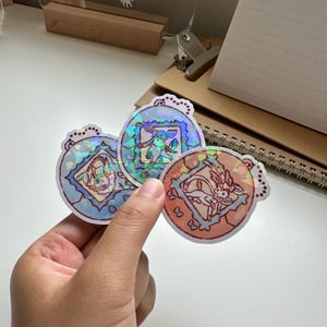 Image of Eeveelution Tamagotchi Holographic Waterproof Stickers