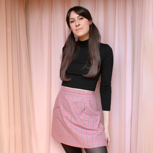 Image of Phuncle Mini Skirt - Pink Wool Check