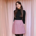 Phuncle Mini Skirt - Pink Wool Check