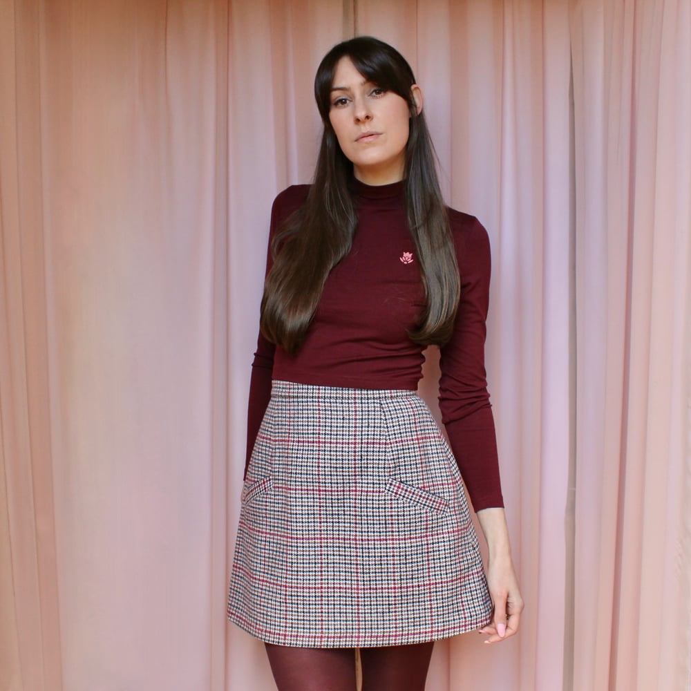 Image of Phuncle Mini Skirt - Houndstooth wool blend